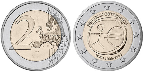 Austria 2 Euros 10 Years of EMU