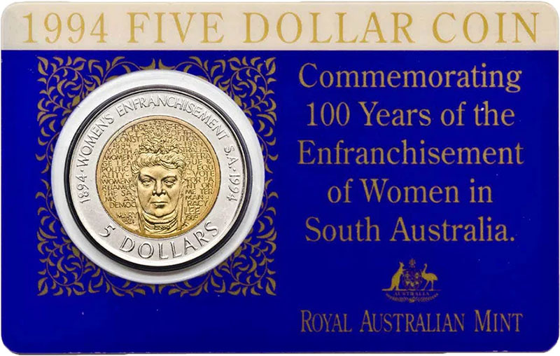 Australia 5 Dollars 1994 KM 224